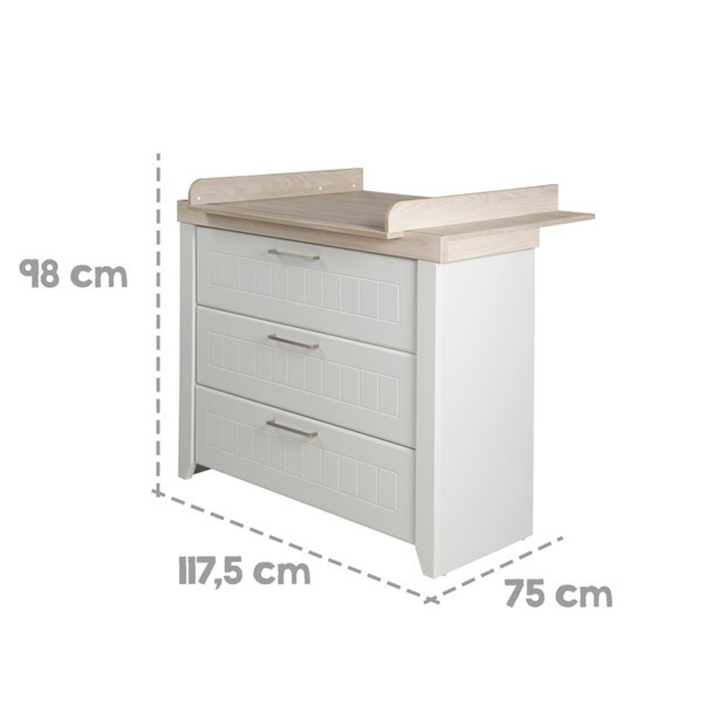 Пеленальный комод Roba Helen белый/светло-серый