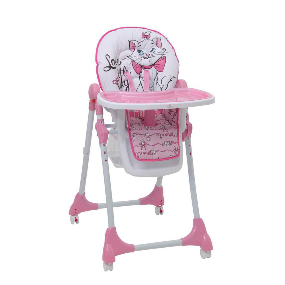 Стульчик для кормления Polini kids Disney baby 470 Кошка Мари, розовый
