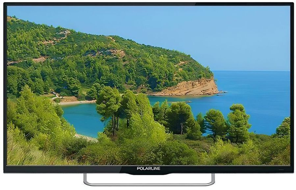 ЖК-телевизор Polarline 43" 43PU11TC-SM, разрешение 4K UHD (3840x2160), 50 Гц, поддержка DVB-T2, 3xHDMI, 2xRJ-45, 2xUSB, Smart TV