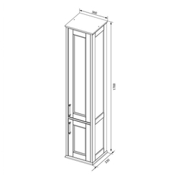 Шкаф-пенал для ванной Aquanet Бостон 36 ясень