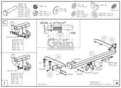 Оцинкованный фаркоп на Honda HR-V 2014-2021 (без электрики), Galia H097C