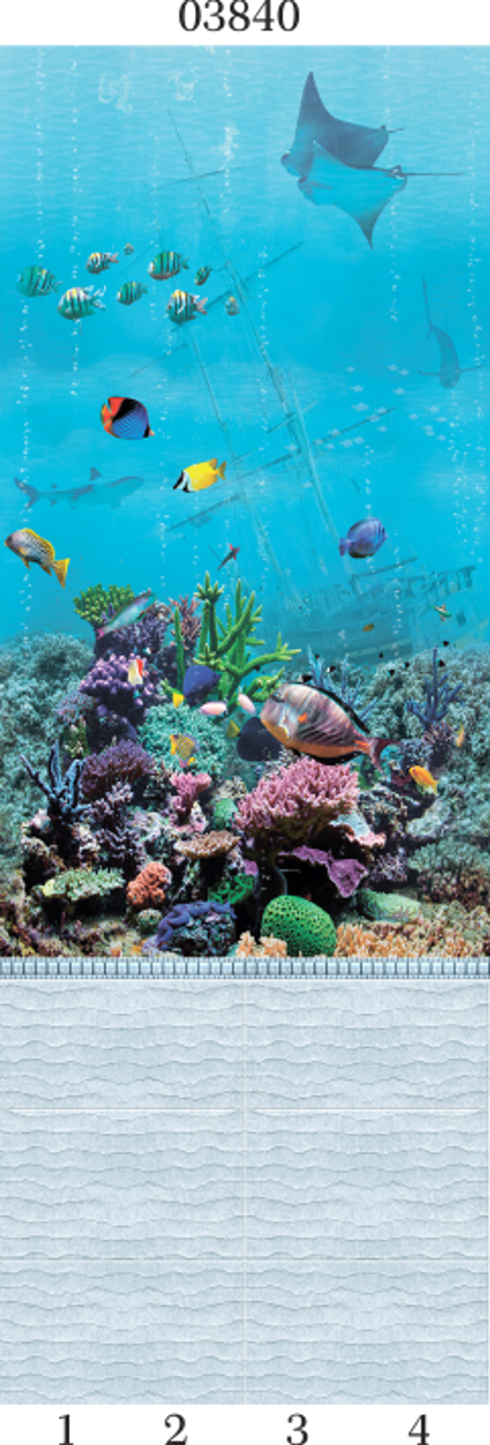 Панель ПВХ фотопечать 3D Panda Подводный мир 2700х250 мм