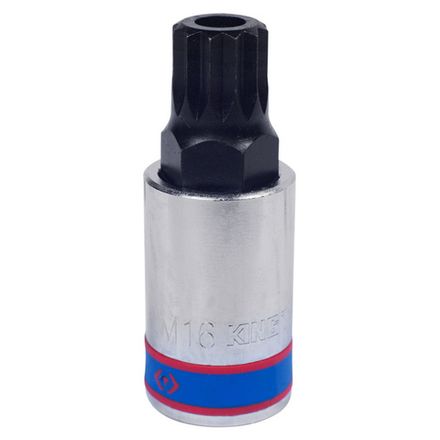 Цена на KING TONY (402B16) Насадка (бита) торцевая 1/2", L = 66 мм, SPLINE с отверстием, M16