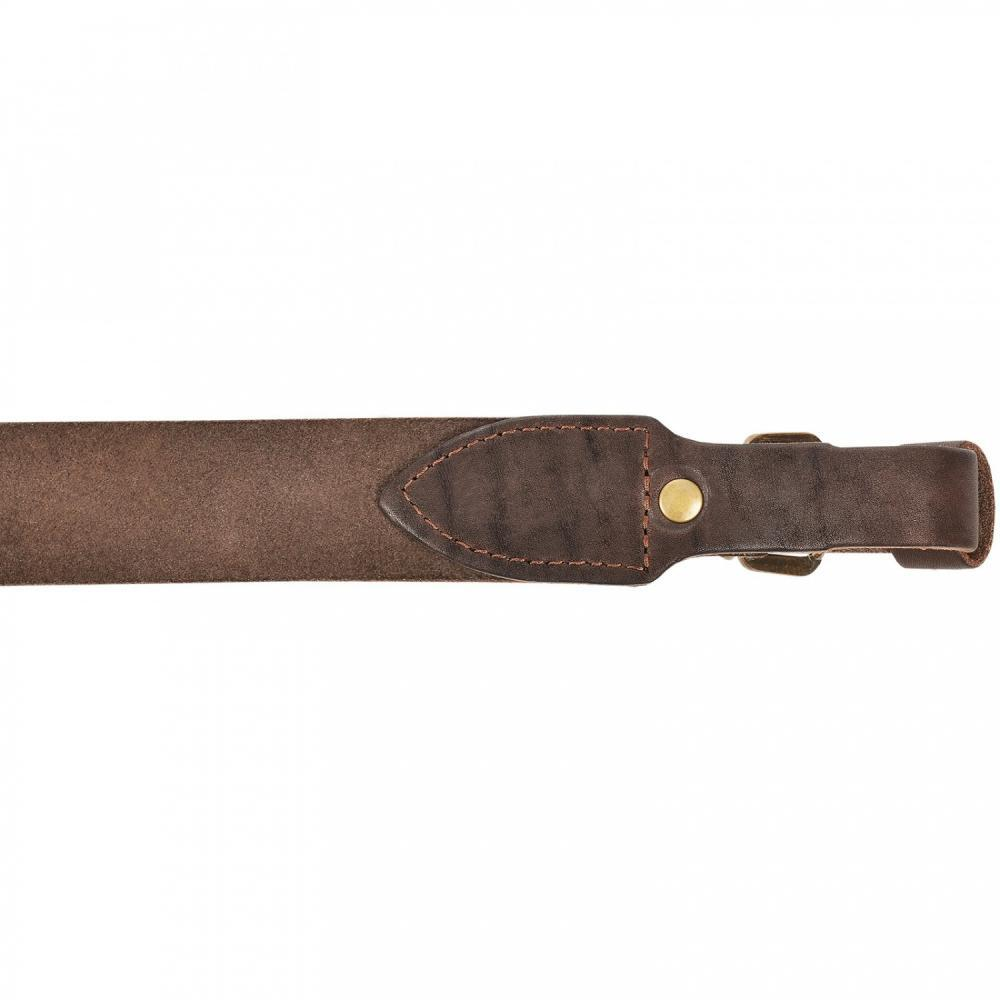 Ремень ружейный прямой 35 мм, с пряжкой, коричневый (93-100 см)