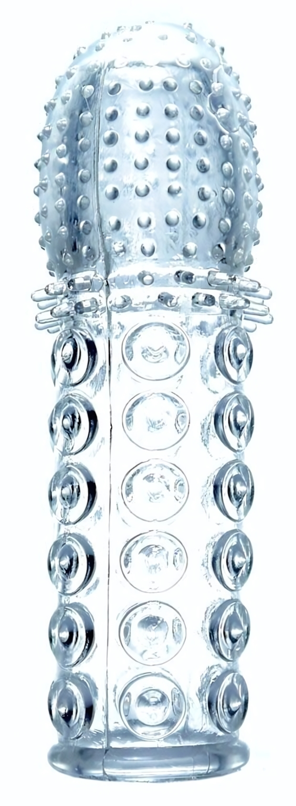 Прозрачная закрытая насадка на пенис - 13,5 см. (Цвет: прозрачный)