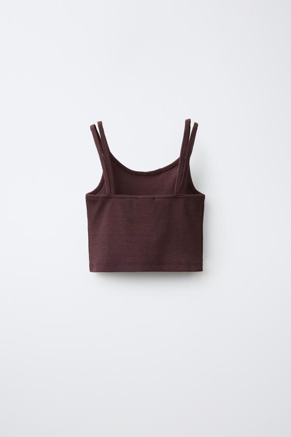 ZARA КОМПЛЕКТ В РУБЧИК ИЗ ТОПА И ПРЯМЫХ БРЮК, КОРИЧНЕВЫЙ