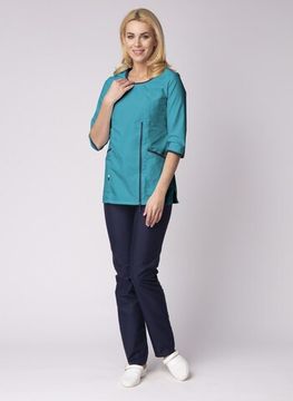 Костюм женский "Вояж" (с.бирюза/т.синий)