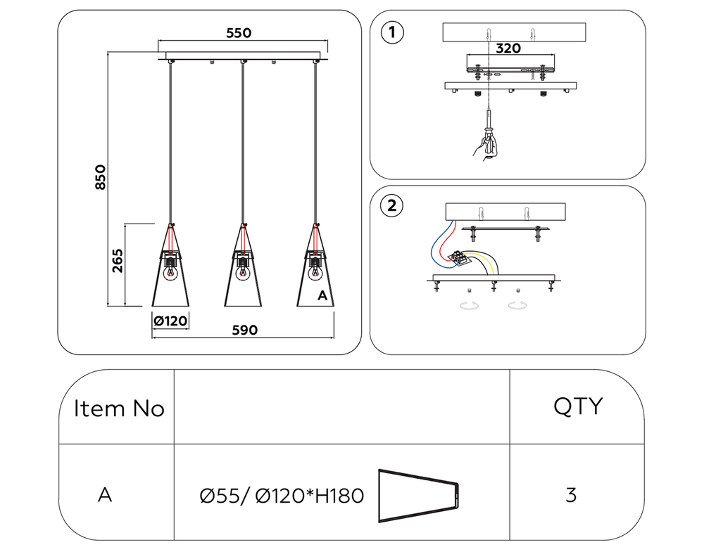 Ambrella Подвесной светильник Traditional TR3669