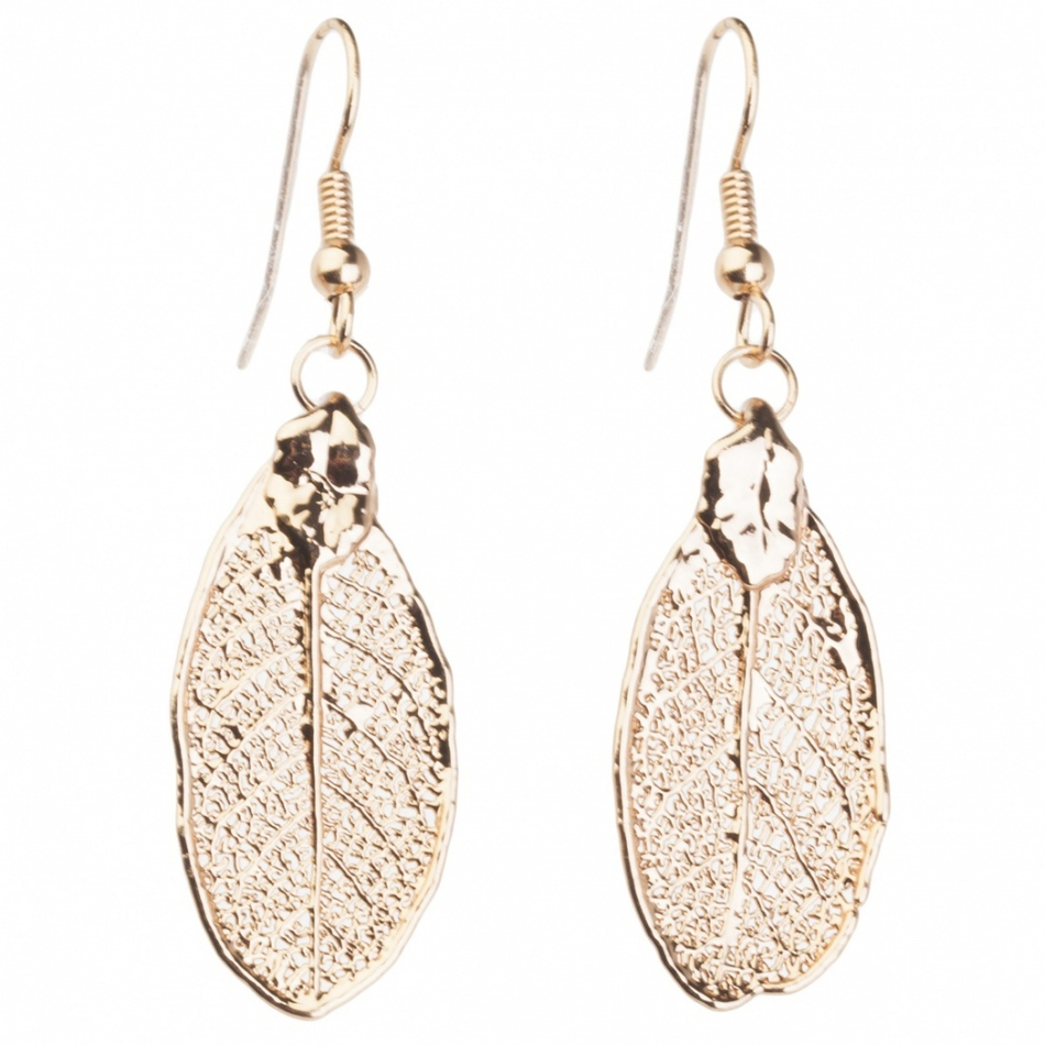 Серьги листья Ester Bijoux Ива LF202C-RG BR