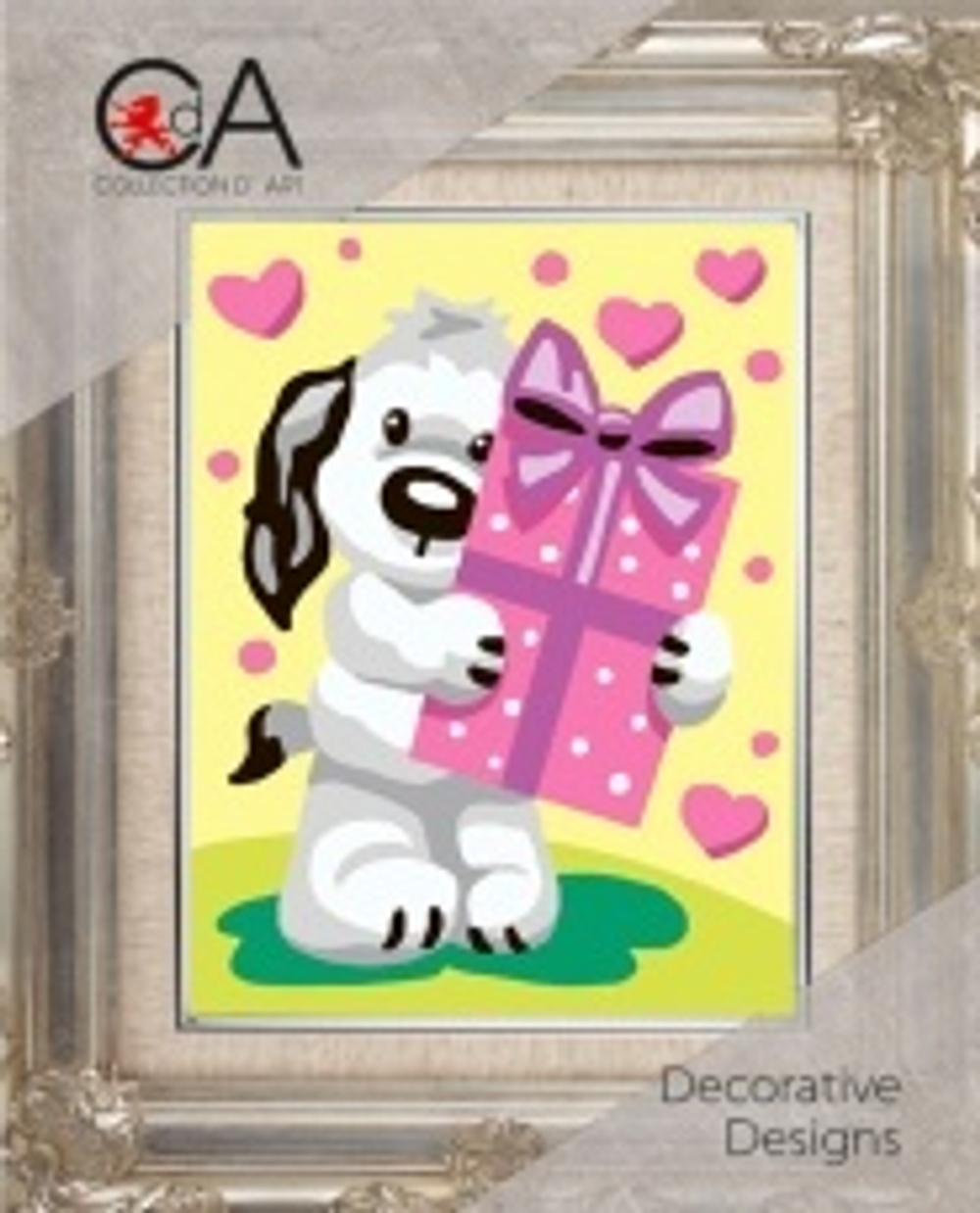 "Собачка с подарком"-3327К  вышивка