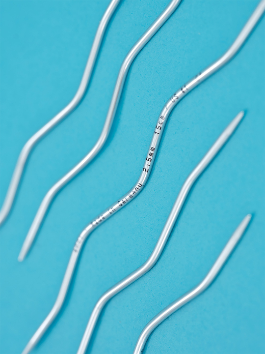 Спицы чулочные эргономичные addiCraSy Snake Lace, алюминиевые, 15 см