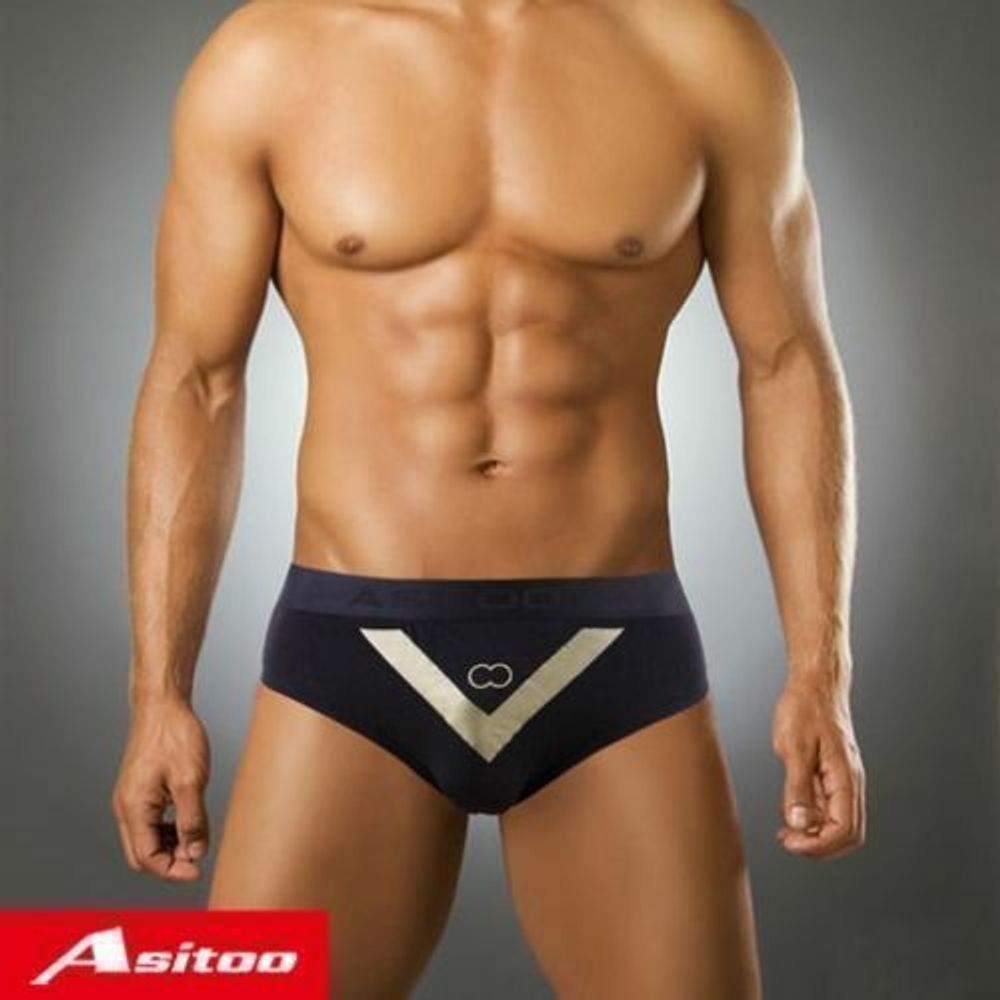 Мужские трусы брифы черные Asitoo Golden V Sport Modal Brief AST0043