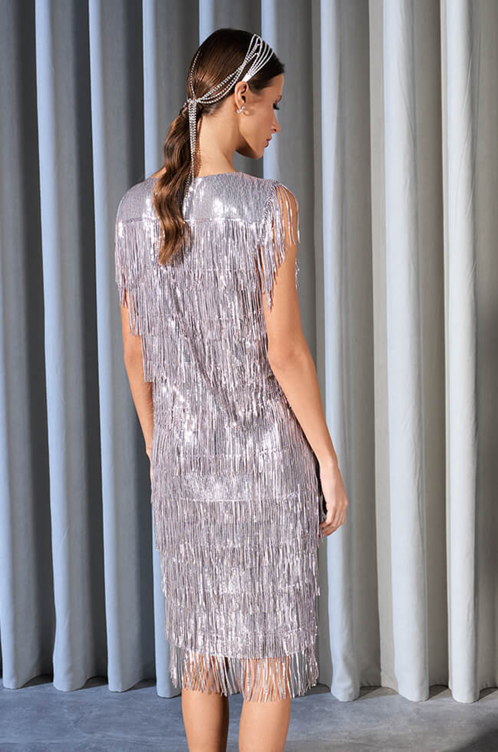 51517 Платье женское (серебристый)