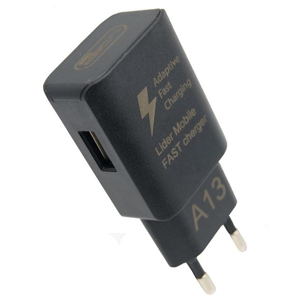 Сетевой адаптер питания Lider Mobile A-13 1USB 2A (черный)