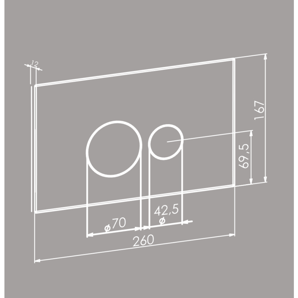 Клавиша смыва Boheme 668-MG для инсталляции Boheme 666, Matt Gold