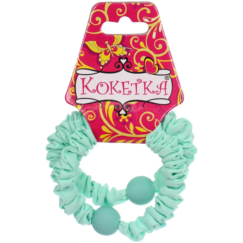 Резинки для волос 2шт «Мята», бусинки, микс 5 цветов, d-5см (Кокетка)
