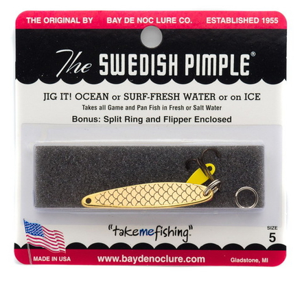 Блесна Swedish Pimple 4, Bay de Noc, 44 мм, 7 гр, GOLD SCALE