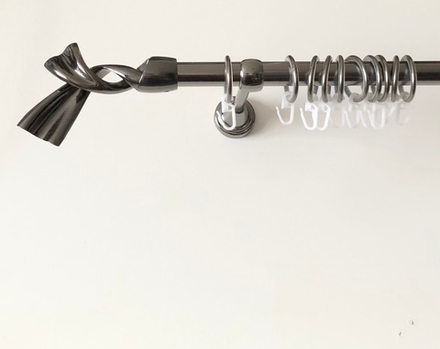 Карниз для штор "Темпо" d19 мм однорядный, цвет черный никель