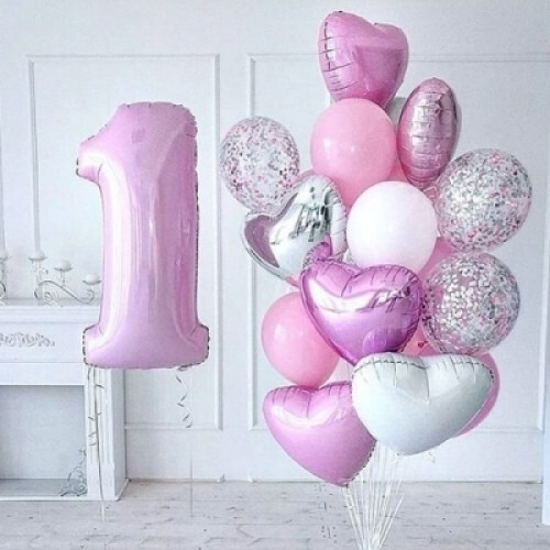 Композиция из шаров "Розовый зефир"