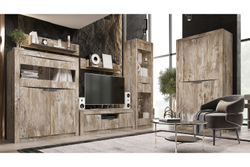 Тумба ТВ Ривьера, Дуб Юкон, Бетон темный