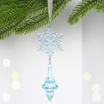 Подвеска «Хрустальная снежинка» 13 см, Голубой