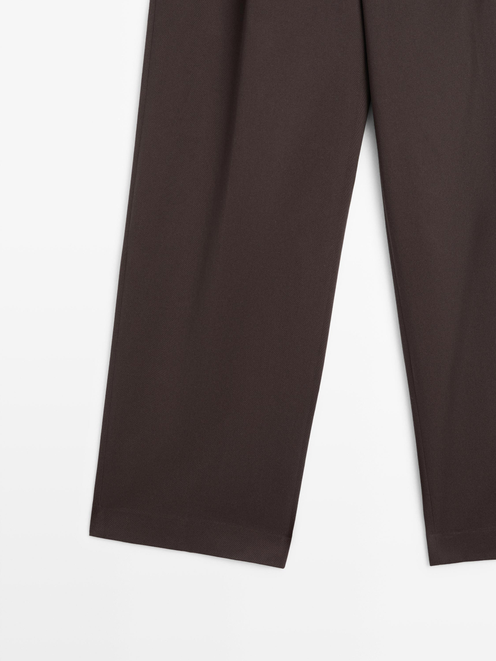 Massimo Dutti Хлопковые брюки с вытачками, шоколадный