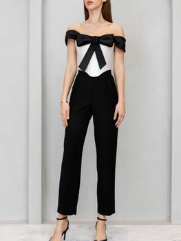 Атласный топ с бантом