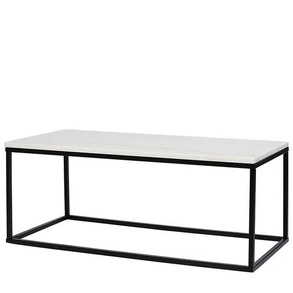 Столик журнальный Mayen, 90х40х35 см, белый мрамор/черный