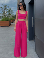 Брюки-палаццо  из костюмной ткани