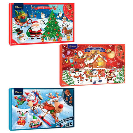 Baron "Рождественский календарь" конфеты со сливочной начинкой 200г