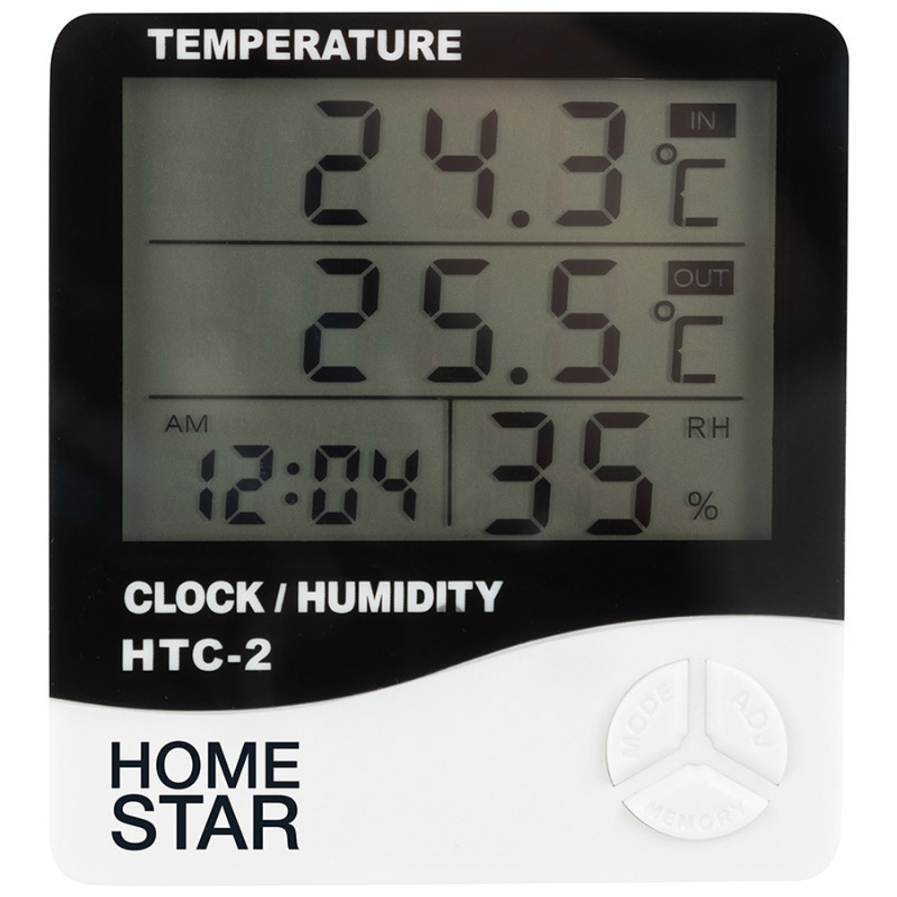 Термометр-гигрометр цифровой HOMESTAR HS-0109 с выносным датчиком (104304)