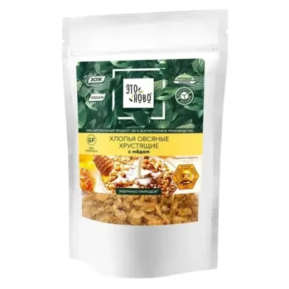 Хлопья овсяные без сахара с медом, "Этоново", 300г