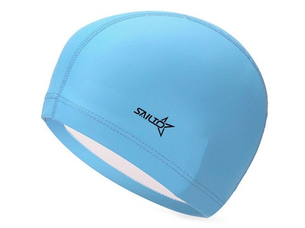 Шапочка для плавания комбинированная SAILTO :PU-N7  (Голубой)