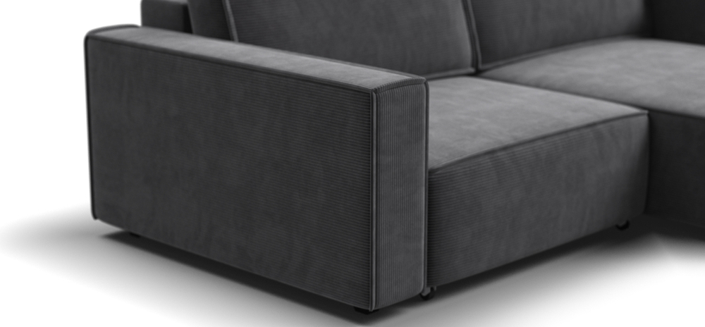 Угловой диван BOSS SOFT MODOOL Вельвет CORD графит