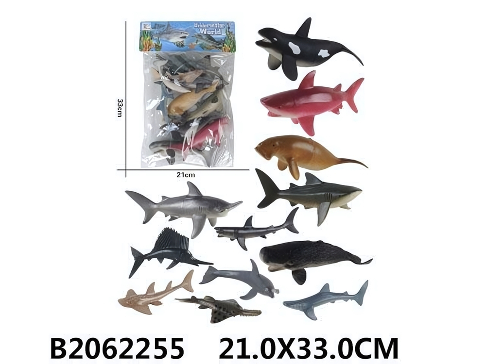 Набор рыб 12шт, пакет 555B-11