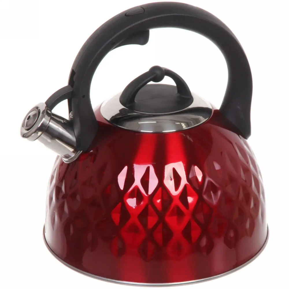 Чайник из нержавеющей стали 3,2 л «Vienna» со свистком, красный
