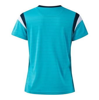 Женская теннисная футболка Joma Terra Short Sleeve - fluor turquoise/dark navy