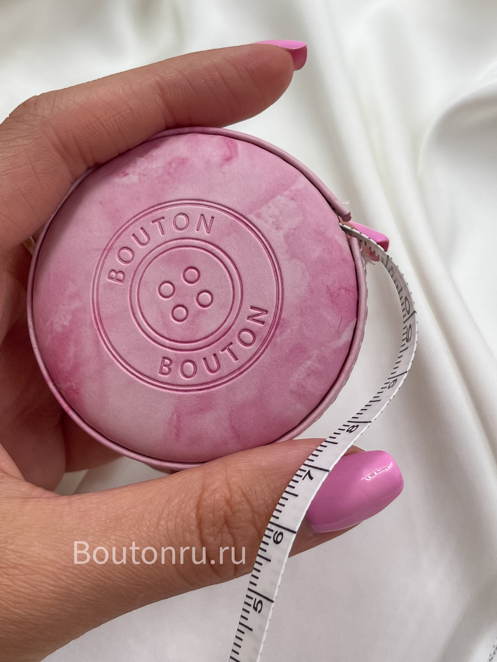 Рулетка портновская с эффектом розового мрамора "Bouton"