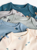 Боди с длинным рукавом для малышей Next N27-278, 5 шт., Молочный, Серый, Синий