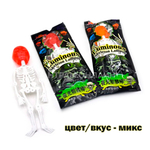 Карамель Неоновый скелет Luminous skeleton lollipop вкус микс