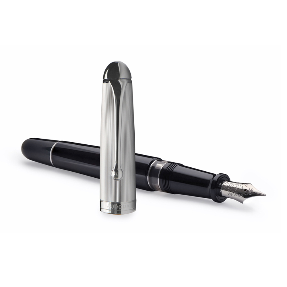 Перьевая ручка Aurora Millerighe Black resin with chrome CT, в подарочной коробке
