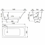 Ванна Salini Orlanda Kit S-Sense 170x80 102116G белая