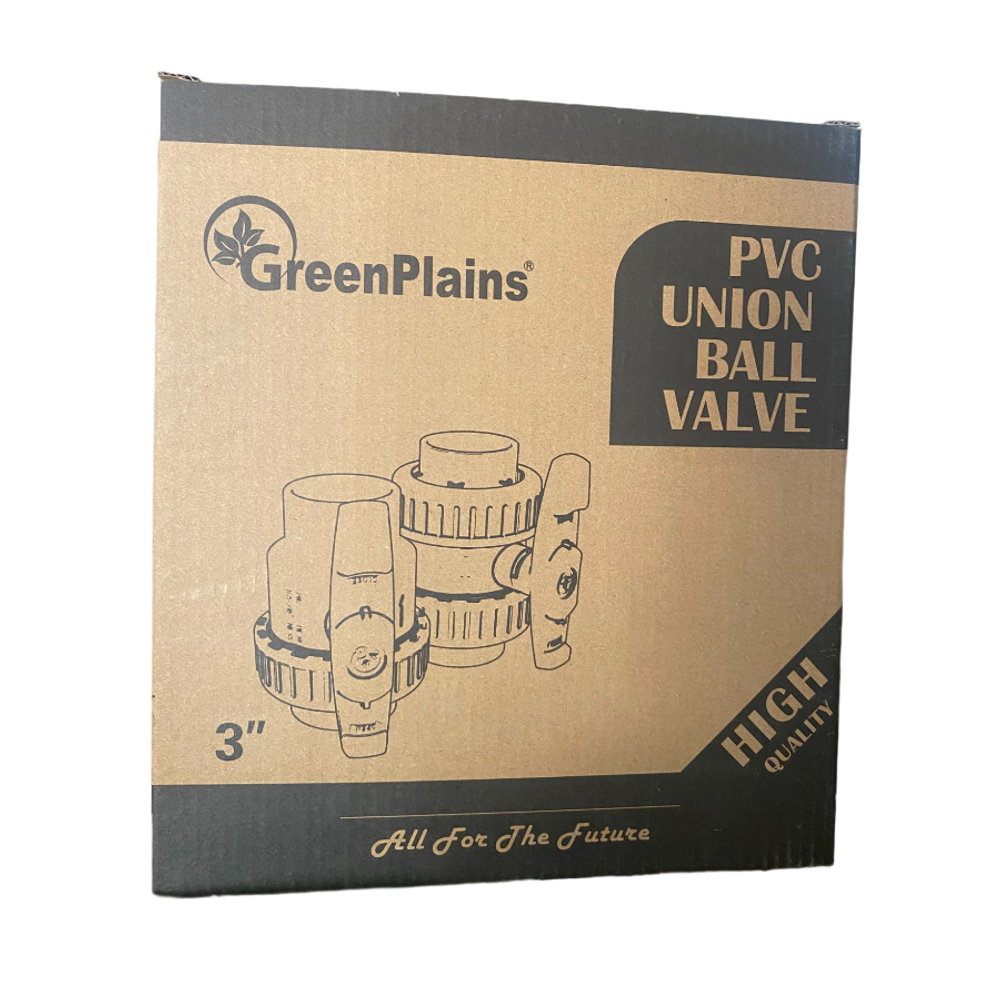 Кран шаровый ПВХ 3" дюйма (DN 80 / Ø90 мм) GreenPlains разборный
