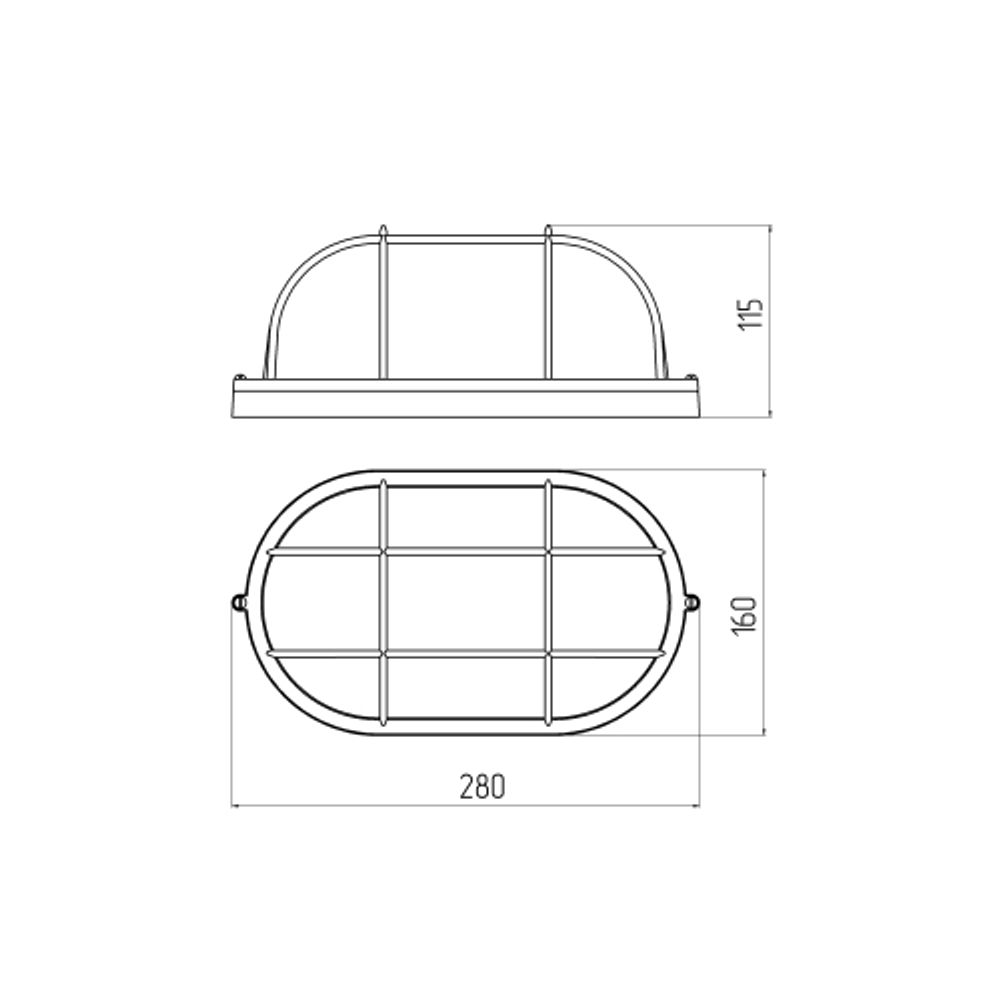 Светильник ЭРА НБП 04-100-002 Акватермо алюминий стекло решетка IP54 E27 max 100Вт 280х160