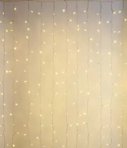 Светодиодный занавес 1*9 м, 220V., 900 теплых белых LED ламп, прозрачный ПВХ, LTC (PCL901BL-10-2WW)
