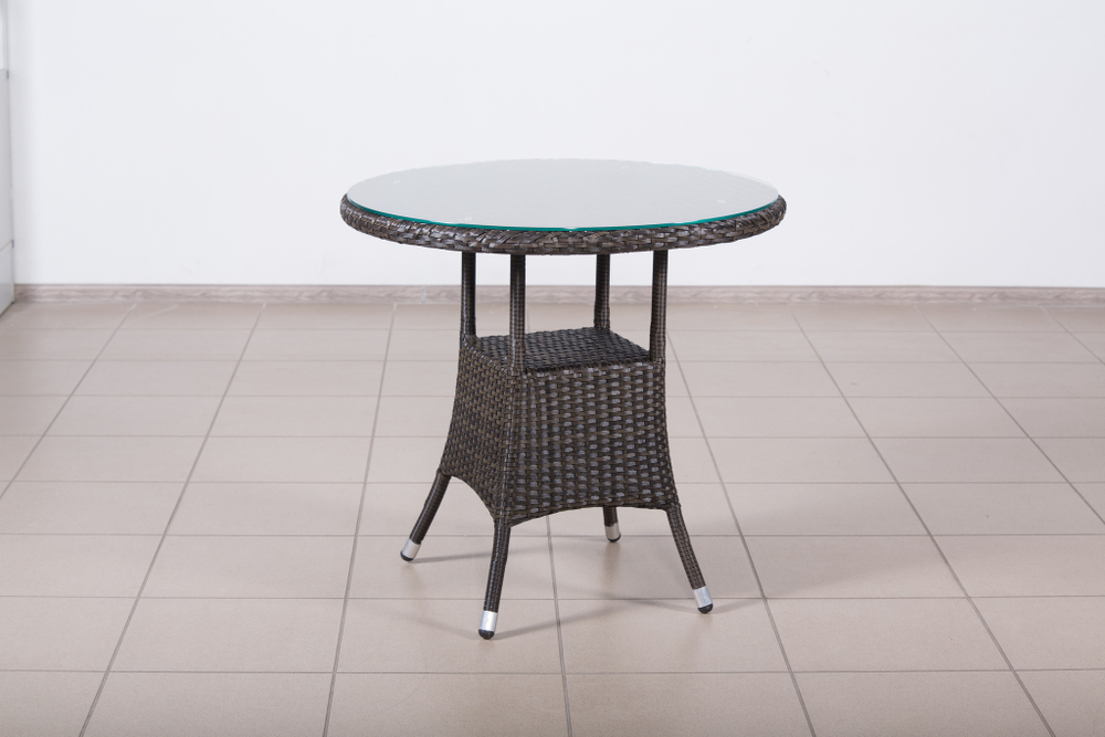 Стол круглый, столешница стекло, коллекция Крит