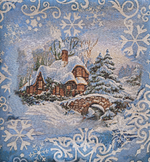 Декоративный гобеленовый чехол для интерьерной подушки Сочельник 38*38