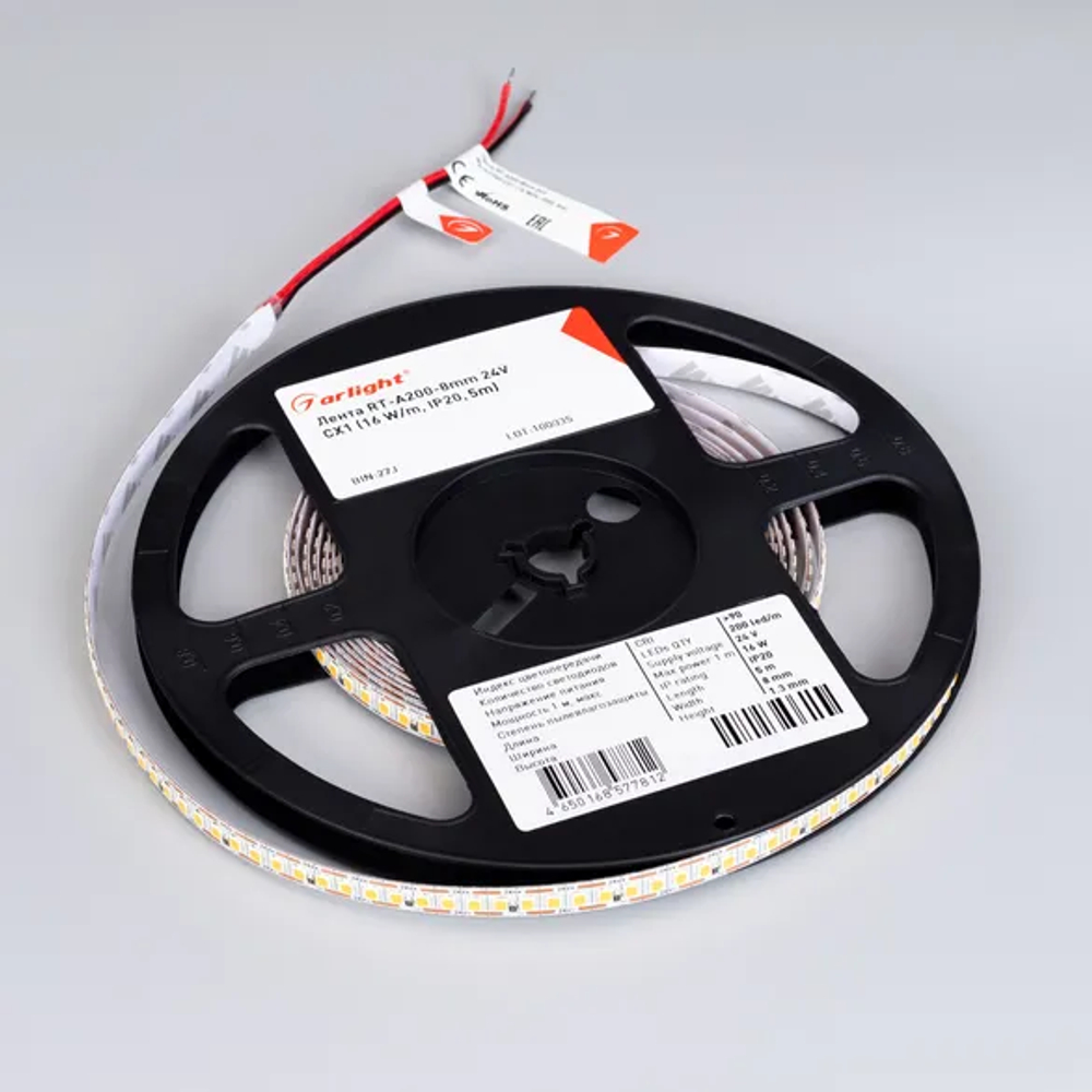 Светодиодная лента FC-A200-8mm 24V Warm3500-CX1 (16 W/m, IP20, 5m) (Arlight, резка 1 светодиод) 046940(1)