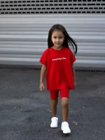 Костюм для девочки, футболка и велосипедки