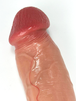 Насадка для увеличения члена в форме фаллоимитатора Sleeve Asia SGAN 3.5X14.5, телесный (3 внутренний диаметр)